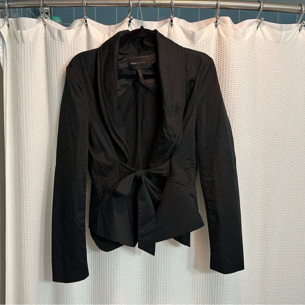 BCBGMaxAzria Black Tie-Front Blazer